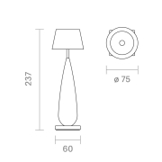 SIGOR Thala Akku-Tischleuchte keramikweiß/schwarz IP65