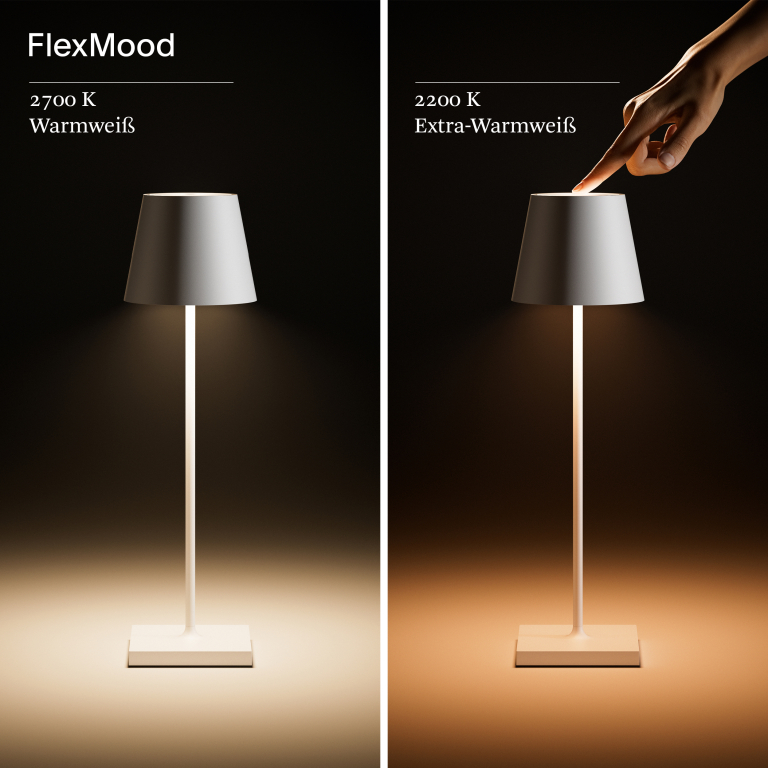 SIGOR Akku-Tischleuchte Nuindie USB-C 380mm schneeweiß