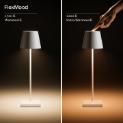 Akku-Tischleuchte Nuindie USB-C 380mm schneeweiß