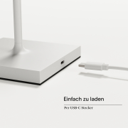 Akku-Tischleuchte Nuindie USB-C 380mm schneeweiß