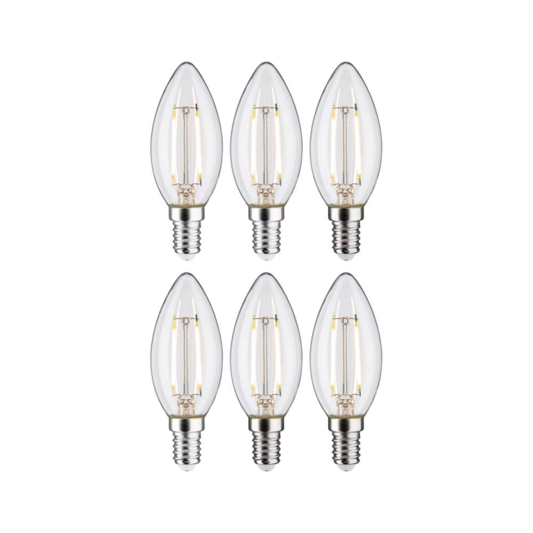 Paulmann Filament 230V LED Kerze E14 E14 6er-Set E14 35mm 2700K 6x2,7W 6x250lm 230V Klar