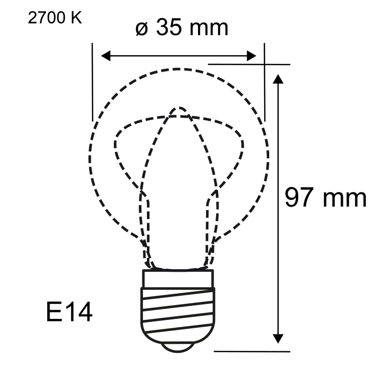 Paulmann Filament 230V LED Kerze E14 E14 6er-Set E14 35mm 2700K 6x2,7W 6x250lm 230V Klar