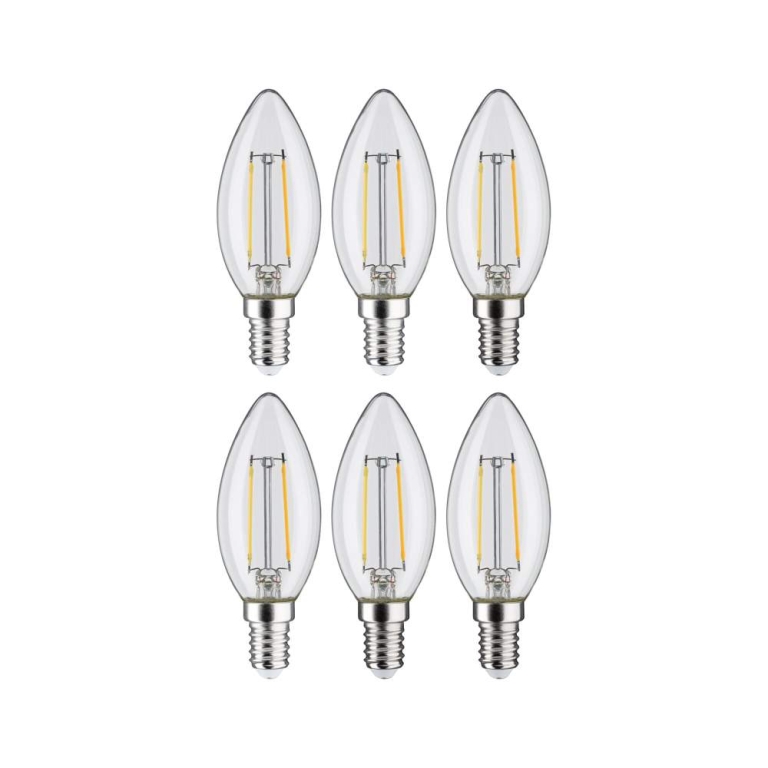 Paulmann Filament 230V LED Kerze E14 E14 6er-Set E14 35mm 2700K 6x2,7W 6x250lm 230V Klar