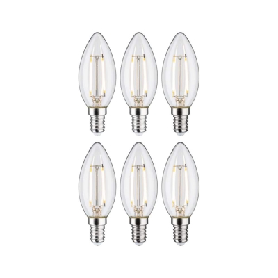 Paulmann Filament 230V LED Kerze E14 E14 6er-Set E14 35mm 2700K 6x2,7W 6x250lm 230V Klar