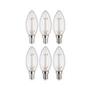 Filament 230V LED Kerze E14 E14 6er-Set E14 35mm 2700K 6x2,7W 6x250lm 230V Klar