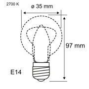 Filament 230V LED Kerze E14 E14 6er-Set E14 35mm 2700K 6x2,7W 6x250lm 230V Klar