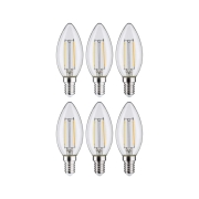 Filament 230V LED Kerze E14 E14 6er-Set E14 35mm 2700K 6x2,7W 6x250lm 230V Klar