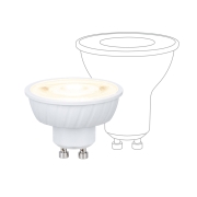 Standard 230V LED Reflektor GU10 Flat 37mm 550lm 4,9W 4000K  Signalweiß