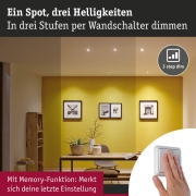 Standard 230V LED Reflektor GU10 Flat 37mm 550lm 4,9W 4000K dimmbar Signalweiß