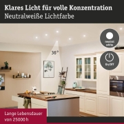 Standard 230V LED Reflektor GU10 Flat 37mm 550lm 4,9W 4000K dimmbar Signalweiß