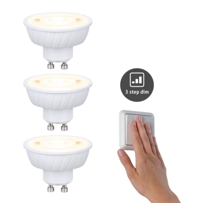 Paulmann Standard 230V LED Reflektor GU10 Flat 37mm 3x550lm 3x4,9W 2700K dimmbar Signalweiß