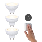 Standard 230V LED Reflektor GU10 Flat 37mm 3x550lm 3x4,9W 2700K dimmbar Signalweiß