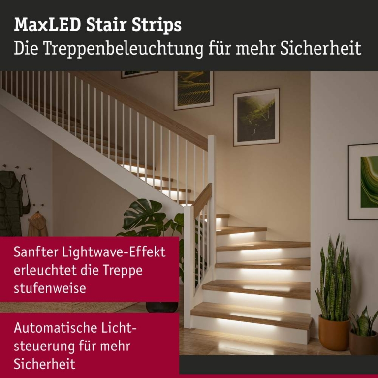 Paulmann MaxLED Stair LED Strip Erweiterung 3x 0,5m 3x0,3W 64lm/m 2700K