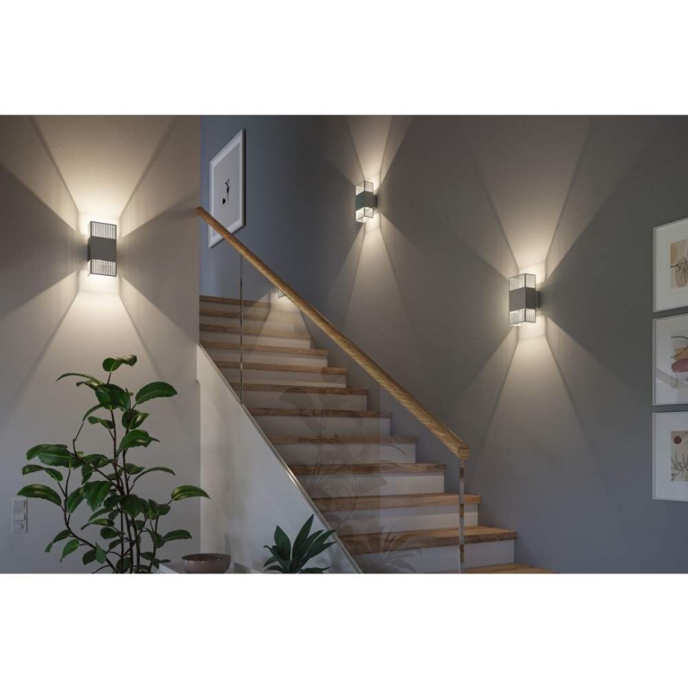 Paulmann LED Wandleuchte Tharin IP44 3000K 120x250mm 2x3,7W Silber