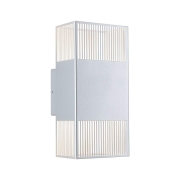 LED Wandleuchte Tharin IP44 3000K 120x250mm 2x3,7W Silber