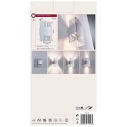 LED Wandleuchte Tharin IP44 3000K 120x250mm 2x3,7W Silber