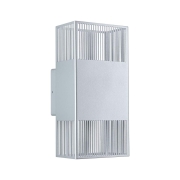 LED Wandleuchte Tharin IP44 3000K 120x250mm 2x3,7W Silber