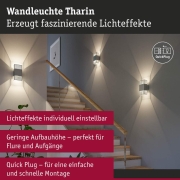LED Wandleuchte Tharin IP44 3000K 120x250mm 2x3,7W Silber