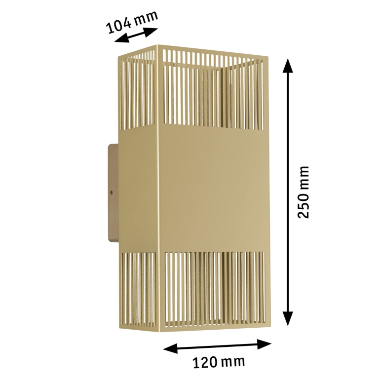 Paulmann LED Wandleuchte Tharin IP44 3000K 120x250mm 2x3,7W Gold