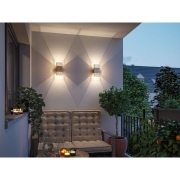 LED Wandleuchte Tharin IP44 3000K 120x250mm 2x3,7W Gold