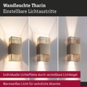 LED Wandleuchte Tharin IP44 3000K 120x250mm 2x3,7W Gold