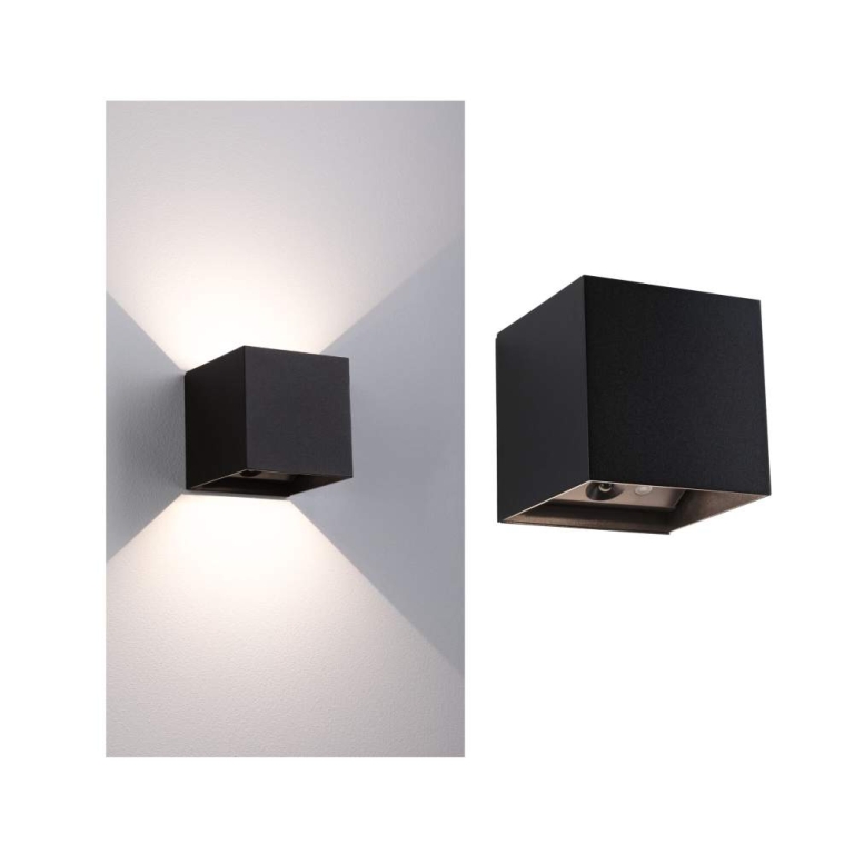 Paulmann LED Akkuwandleuchte Nyara  IP44 3000K 100x104mm 2x1W Schwarz