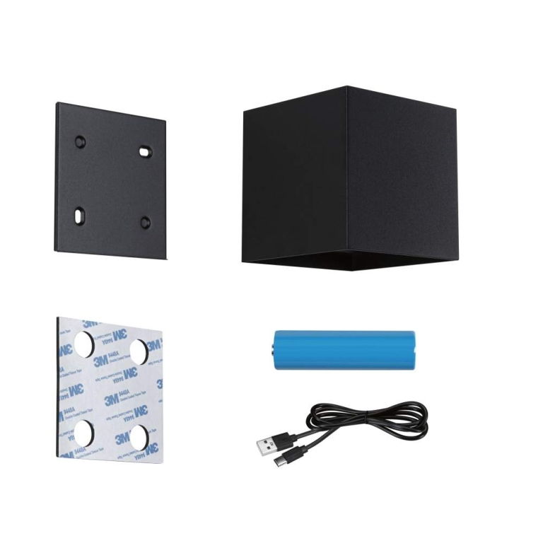 Paulmann LED Akkuwandleuchte Nyara  IP44 3000K 100x104mm 2x1W Schwarz