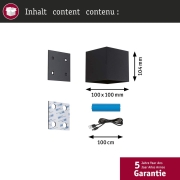 LED Akkuwandleuchte Nyara  IP44 3000K 100x104mm 2x1W Schwarz