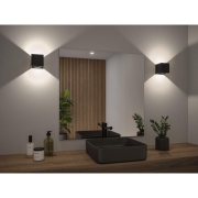 LED Akkuwandleuchte Nyara  IP44 3000K 100x104mm 2x1W Schwarz