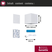 LED Akkuwandleuchte Nyara IP44 3000K 100x104mm 2x1W Weiß