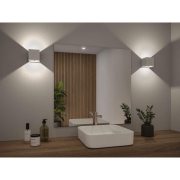 LED Akkuwandleuchte Nyara IP44 3000K 100x104mm 2x1W Weiß