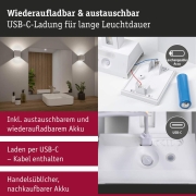 LED Akkuwandleuchte Nyara IP44 3000K 100x104mm 2x1W Weiß