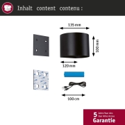 LED Akkuwandleuchte Nyora IP44 3000K 135x120mm 2x1W Schwarz