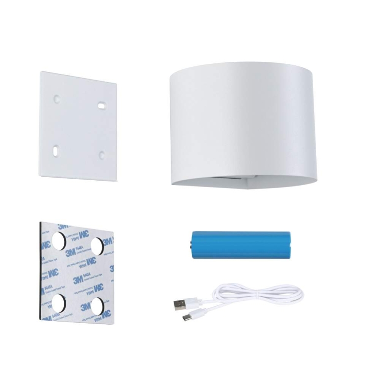 Paulmann LED Akkuwandleuchte Nyora IP44 3000K 135x120mm 2x1W Weiß