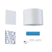 LED Akkuwandleuchte Nyora IP44 3000K 135x120mm 2x1W Weiß