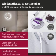 LED Akkuwandleuchte Miora   2700K 80lm / 50lm 3,7V 0,6W / 0,7W dimmbar Weiß