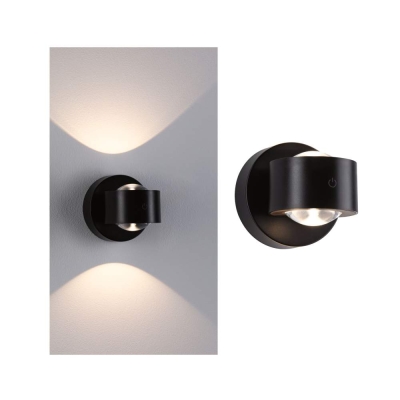 Paulmann LED Akkuwandleuchte Zorik IP44 dimmbar 2700K 100mm 2x1,1W Schwarz