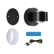 LED Akkuwandleuchte Zorik IP44 dimmbar 2700K 100mm 2x1,1W Schwarz