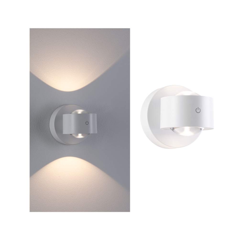 Paulmann LED Akkuwandleuchte Zorik IP44 dimmbar 2700K 100mm 2x1,1W Weiß