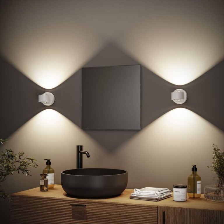 Paulmann LED Akkuwandleuchte Zorik IP44 dimmbar 2700K 100mm 2x1,1W Weiß