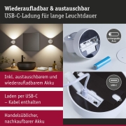 LED Akkuwandleuchte Zorik IP44 dimmbar 2700K 100mm 2x1,1W Weiß
