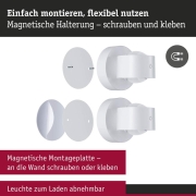LED Akkuwandleuchte Zorik IP44 dimmbar 2700K 100mm 2x1,1W Weiß