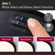 LED Panel Abia 2 White Select Dämmerungsgesteuerter Bewegungsmelder (HF) rund 300mm  14W 1000lm 2700 - 4000K Schwarz