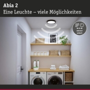 LED Panel Abia 2 White Select Dämmerungsgesteuerter Bewegungsmelder (HF) rund 300mm  14W 1000lm 2700 - 4000K Schwarz