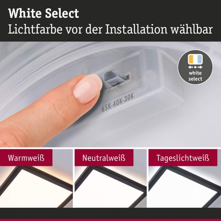 Paulmann LED Panel Atria Shine IP44 eckig 560x200mm  15,2W 2030lm 3000 - 6500K Schwarz