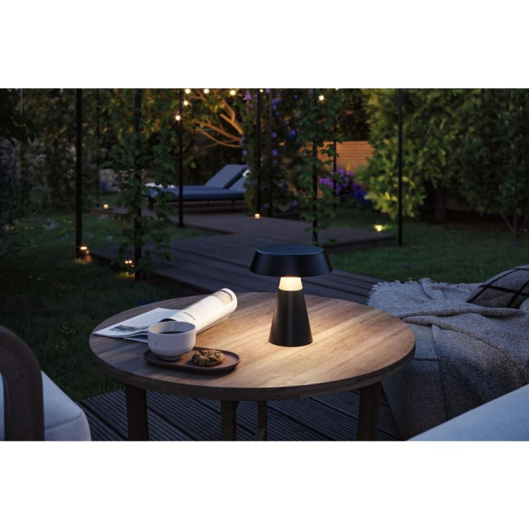 Paulmann Akkuleuchte Lirox IP44  White Switch Schwarz Champagner