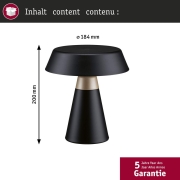 Akkuleuchte Lirox IP44  White Switch Schwarz Champagner