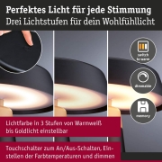 Akkuleuchte Lirox IP44  White Switch Schwarz Champagner