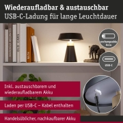 Akkuleuchte Lirox IP44  White Switch Schwarz Champagner