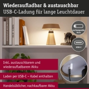 Akkuleuchte Lirox IP44  White Switch Champagner Schwarz